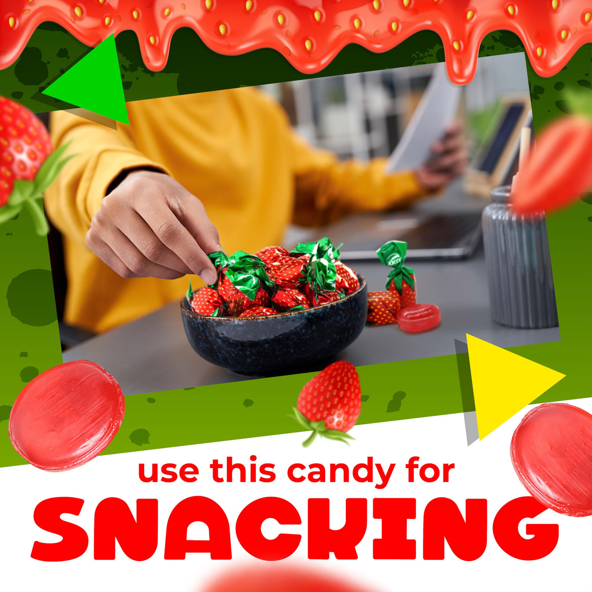 bulk packaging designed for repeated handling in office, party, and home settings