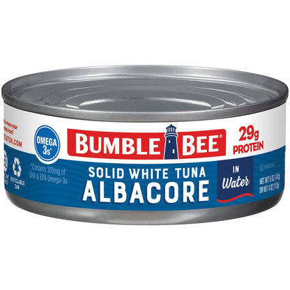 Bumble Bee Albacore Tuna in Water – Non-Perishable Desk Drawer Lunch for High Output Workdays, 29g Protein