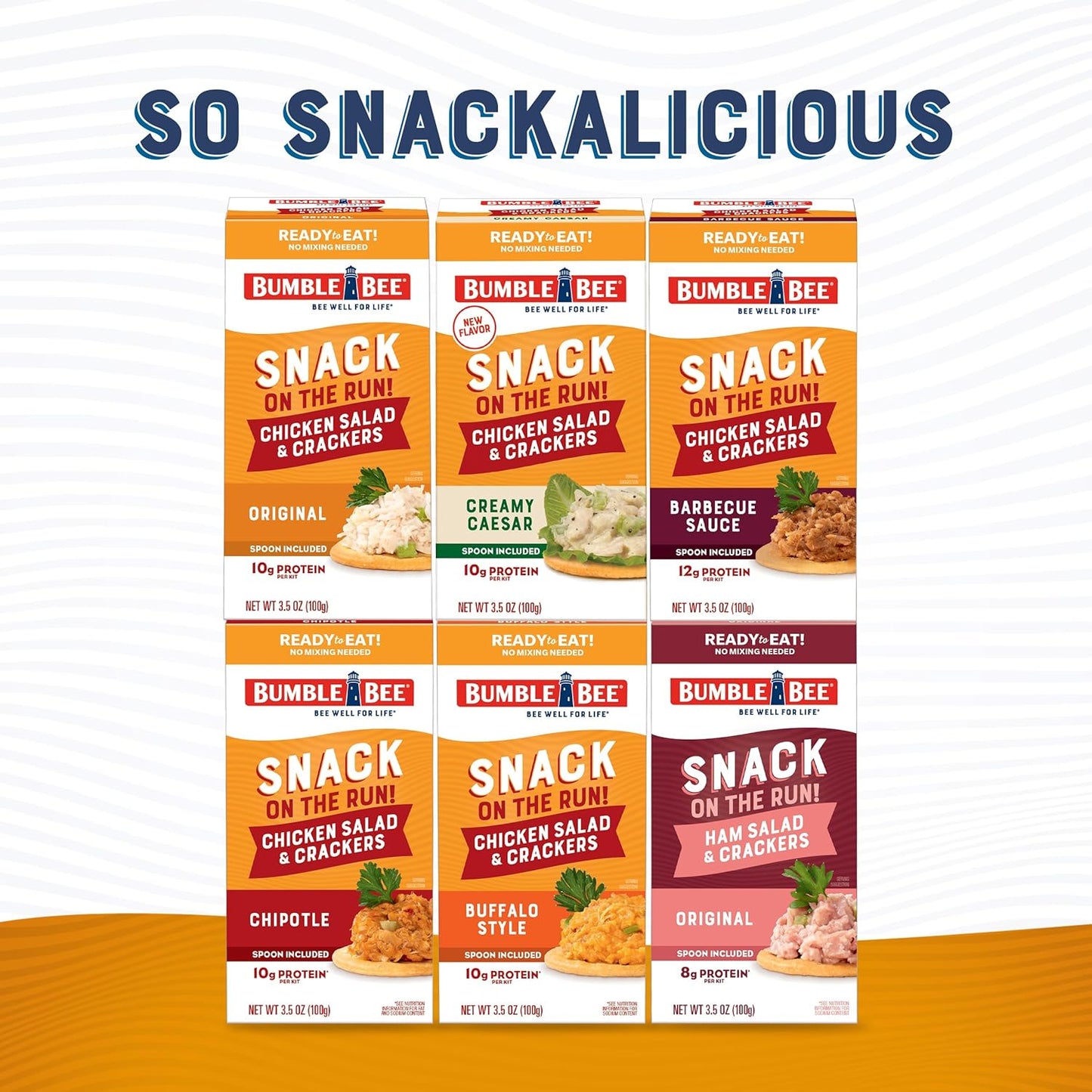 Bumble Bee Snack On The Run Ham Salad with Crackers - Ready-to-Eat Lunch Replacement with Zero Prep