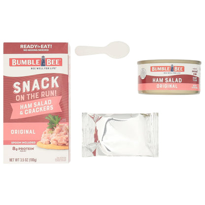 Bumble Bee Snack On The Run Ham Salad with Crackers - Ready-to-Eat Lunch Replacement with Zero Prep