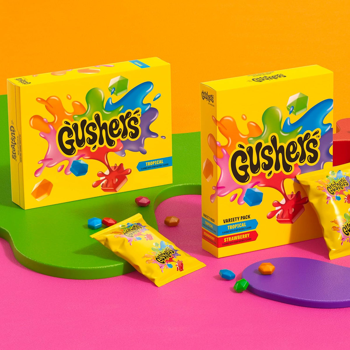 bursting juicy liquid center inside a chewy gummy shell
