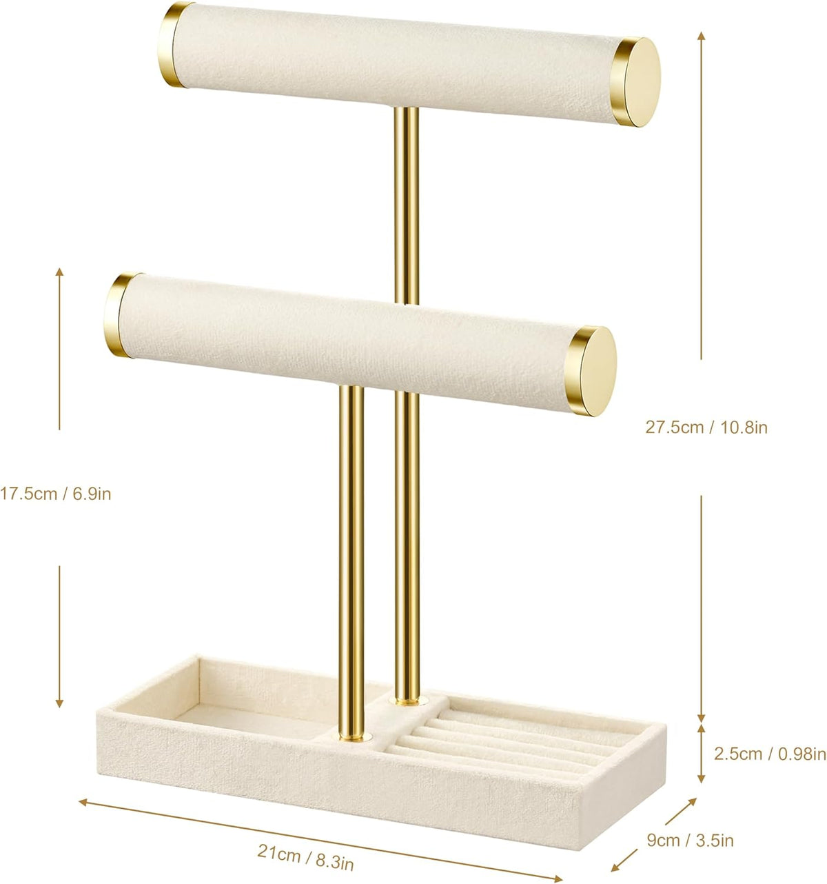 bussdis Beige Bracelet Display Holder – Living Room Aesthetic Piece, Ring Tray Organizer for Coffee Table