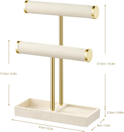 bussdis Beige Bracelet Display Holder – Living Room Aesthetic Piece, Ring Tray Organizer for Coffee Table