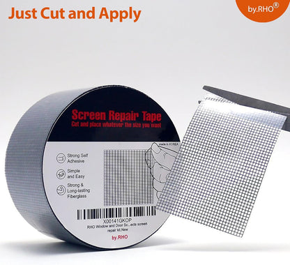 by.RHO Screen Patch Tape – Low-Profile Adhesive on One Side, No Sticky Window Residue, Minimalist Home Repair