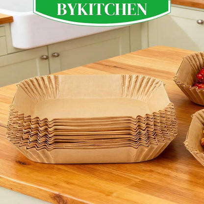 BYKITCHEN Rectangle Parchment Air Fryer Liners – Guilt Free Crispy Cooking for Wellness Focused Home Cooks