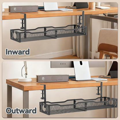 Cable Management – Safer Workspace Cable Solution, Tool-Free Tray to Keep Cords from Toddlers and Pets