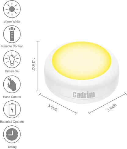 Cadrim LED Puck Lights - Affordable Holiday Gift for Friends, Family, and Dorm Room Essentials