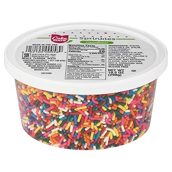 Cake Mate Rainbow Jimmies – Bold True-Color Sprinkles for Picture-Perfect Cakes, Cupcakes, and Whipped Cream Creations, 10.5 oz Resealable Tub