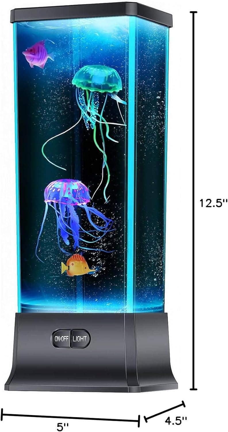 CALOVER Faux Jellyfish Tank – Stylish Living Room Centerpiece, Designer Aquarium Glow with Remote