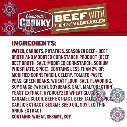 Campbell's Chunky Soup with Country Vegetables – Emergency Pantry Meal for Power Outages and Storms, 18.8 Oz