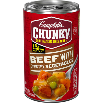 Campbell's Chunky Soup with Country Vegetables – Emergency Pantry Meal for Power Outages and Storms, 18.8 Oz