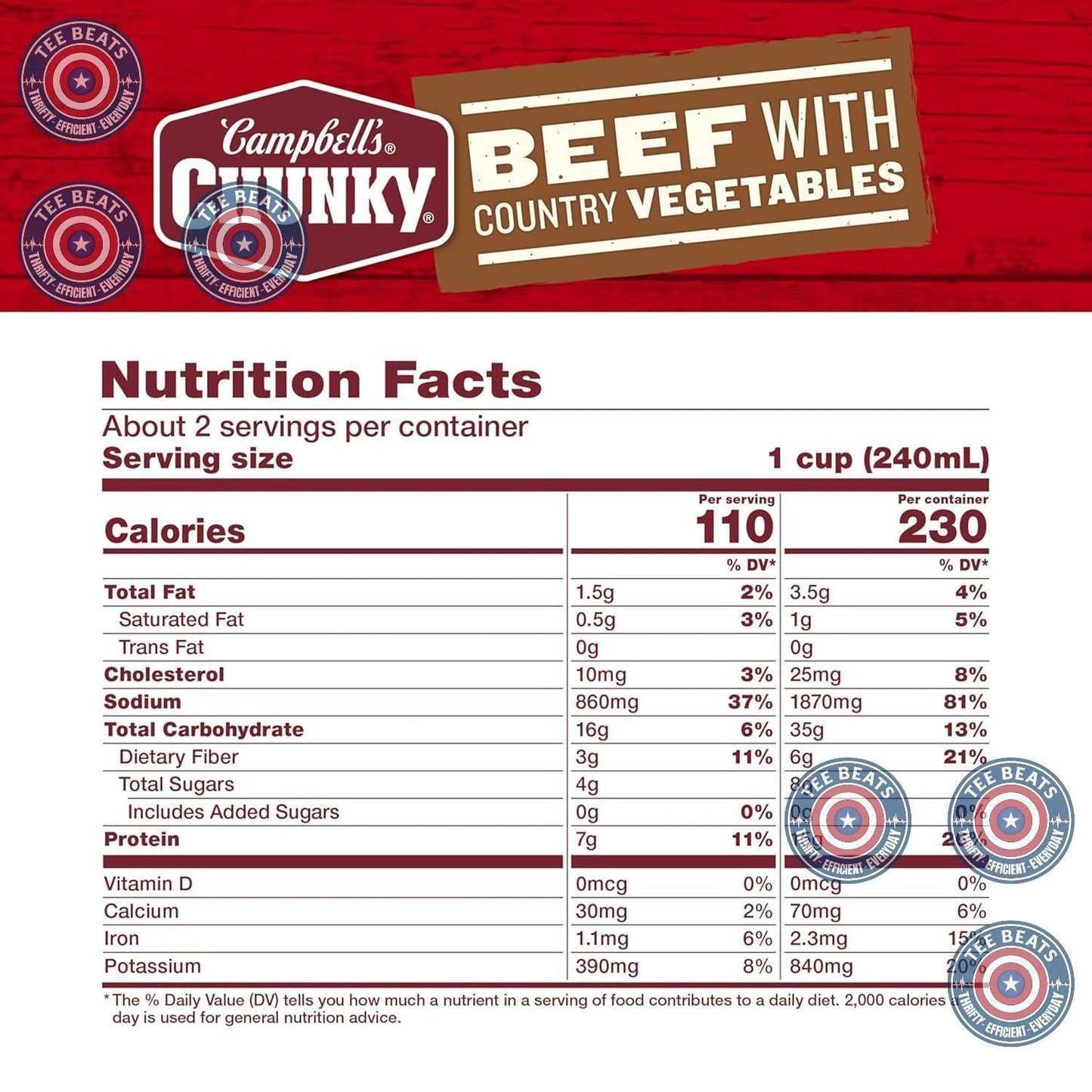 Campbell's Chunky Soup with Country Vegetables – Emergency Pantry Meal for Power Outages and Storms, 18.8 Oz