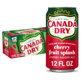 Canada Dry Cherry Ginger Ale Fruit Splash – Recyclable Aluminum Cans for Camping and Picnics
