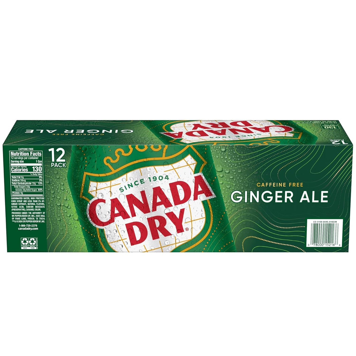 Canada Dry Ginger Ale Soda – Mindful Afternoon Refreshment Without Caffeine, 12 fl oz Cans 12 Pack