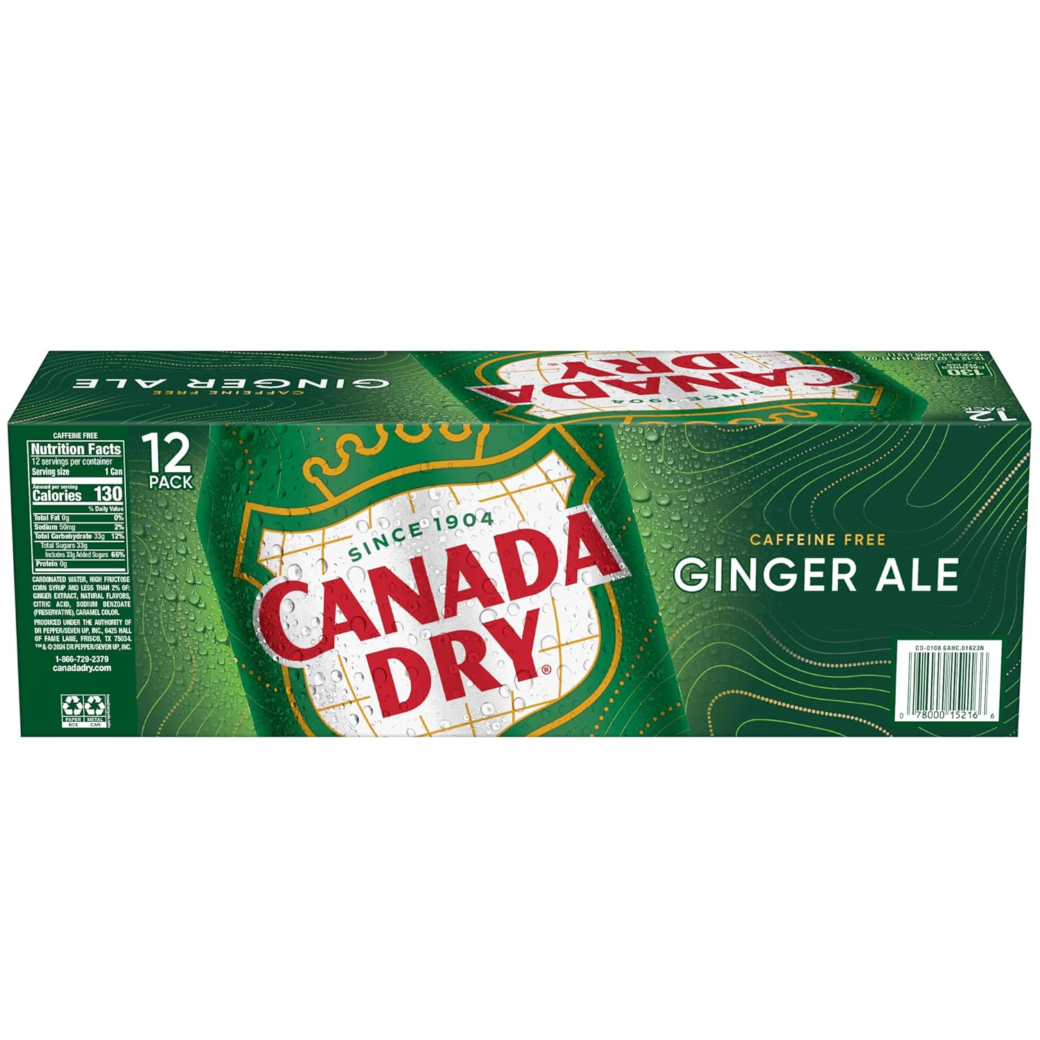 Canada Dry Ginger Ale Soda – Mindful Afternoon Refreshment Without Caffeine, 12 fl oz Cans 12 Pack