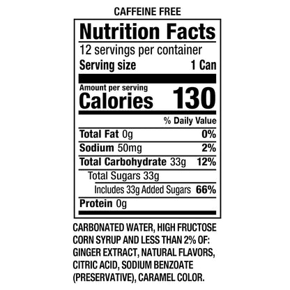Canada Dry Ginger Ale Soda – Mindful Afternoon Refreshment Without Caffeine, 12 fl oz Cans 12 Pack