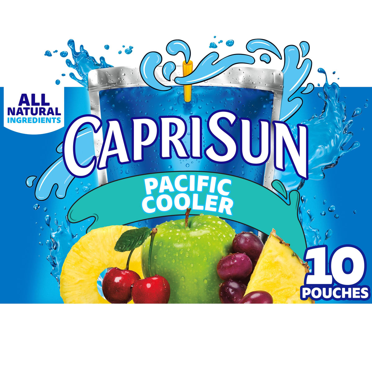 Capri Sun Pacific Cooler 6 fl oz Juice Pouches, 30 Pack Bulk Box, All-Natural Tropical Blend Drink for Kids Parties, Picnics, and Playground Days