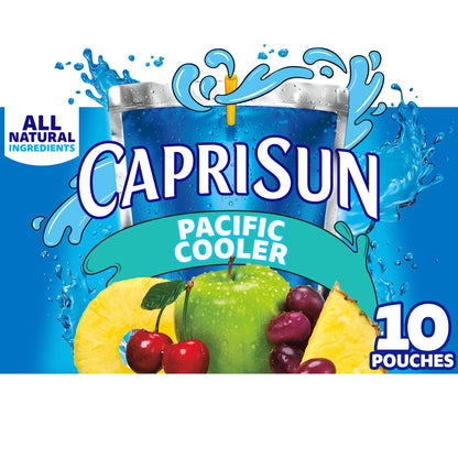 Capri Sun Pacific Cooler 6 fl oz Juice Pouches, 30 Pack Bulk Box, All-Natural Tropical Blend Drink for Kids Parties, Picnics, and Playground Days