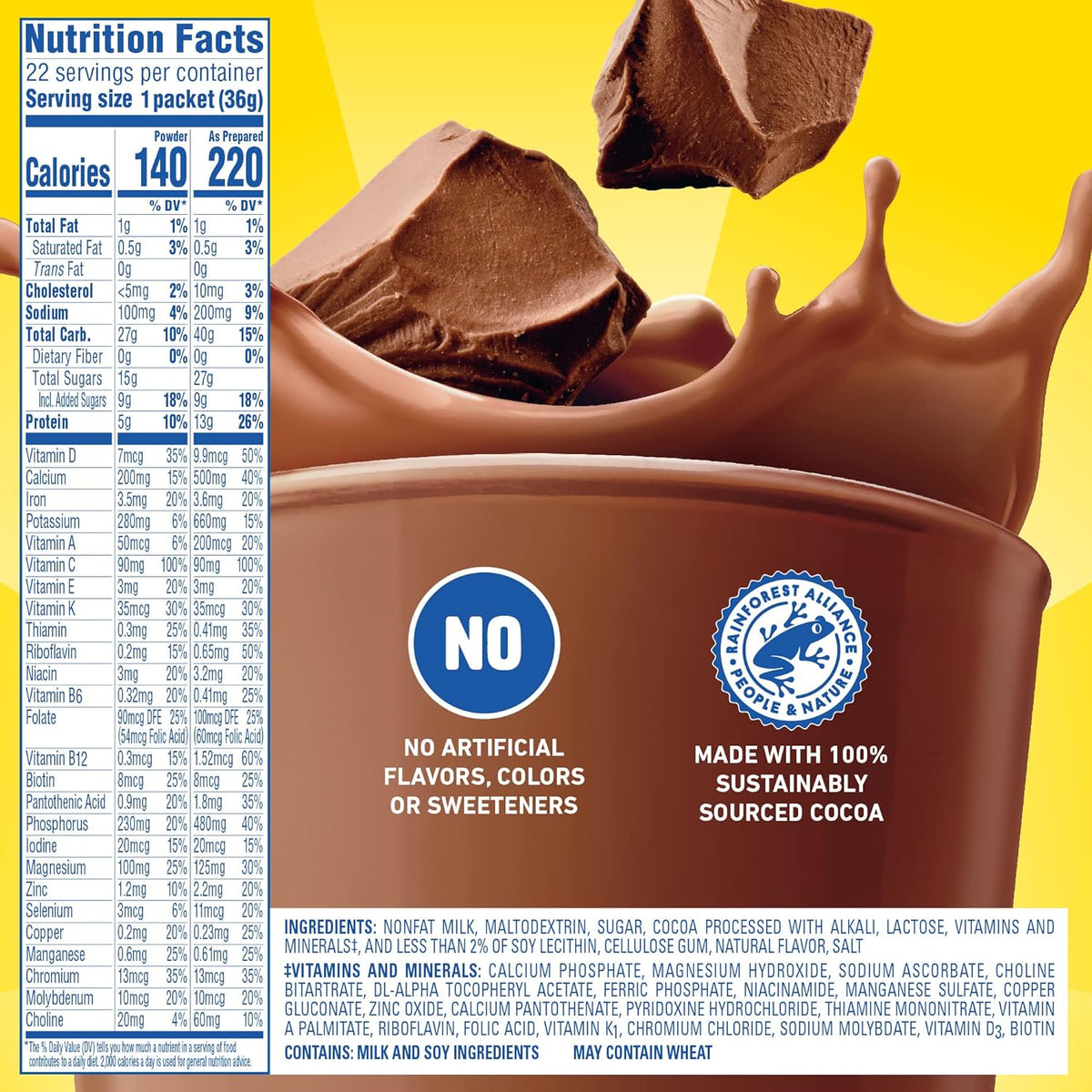 Carnation Breakfast Essentials High Protein Powder Drink Mix – Thoughtful Get-Well and Care Package Gift for Seniors and Busy Parents, 22 Single-Serve Chocolate Packets
