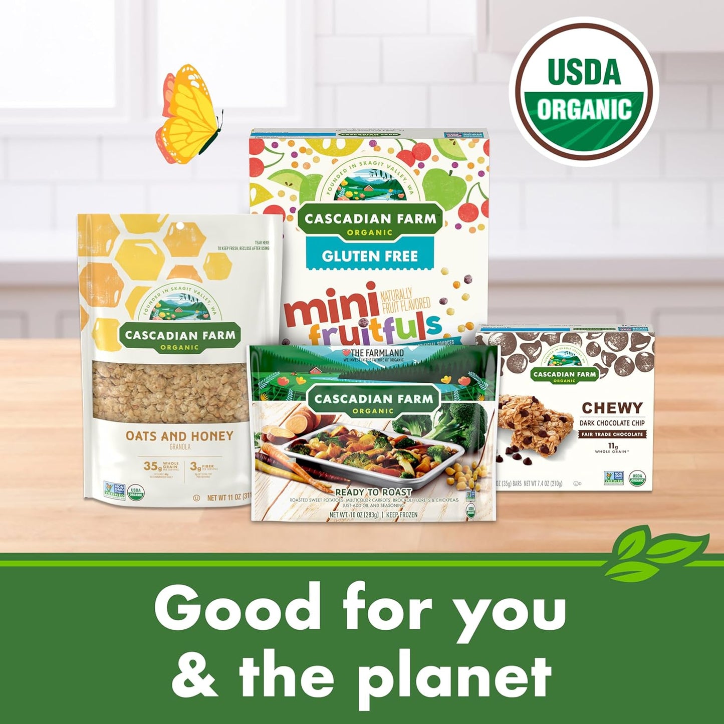 Cascadian Farm Organic Cinnamon Apple Cereal – USDA Organic Pantry Staple for Wellness Focused Home Office Snacking