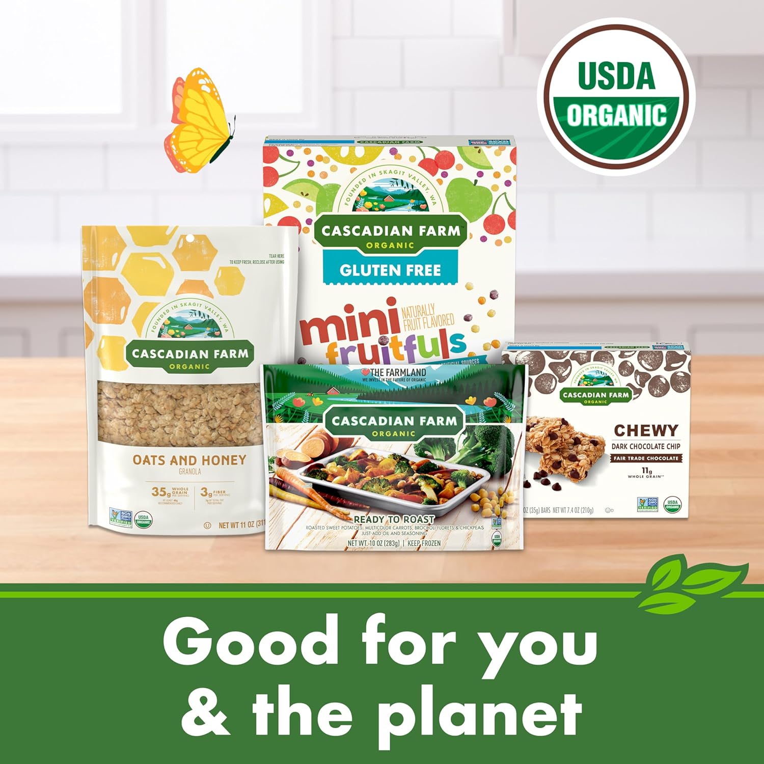 Cascadian Farm Organic Cinnamon Apple Cereal – USDA Organic Pantry Staple for Wellness Focused Home Office Snacking
