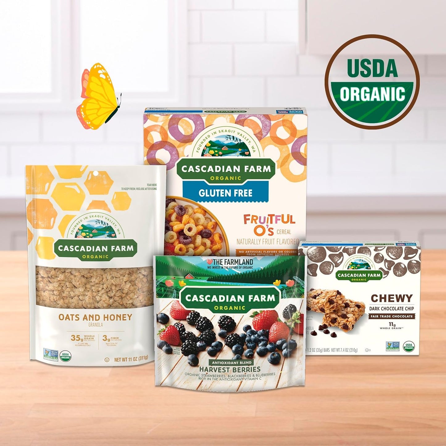 Cascadian Farm Organic Fruitful O's Cereal – Non-GMO Pantry Staple for Children's Breakfast Nook