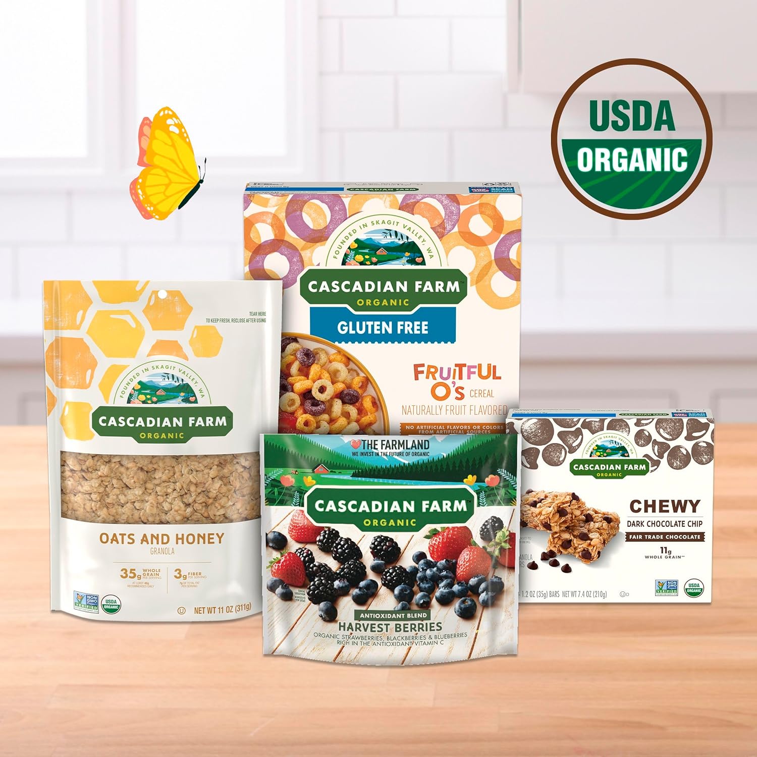 Cascadian Farm Organic Fruitful O's Cereal – Non-GMO Pantry Staple for Children's Breakfast Nook