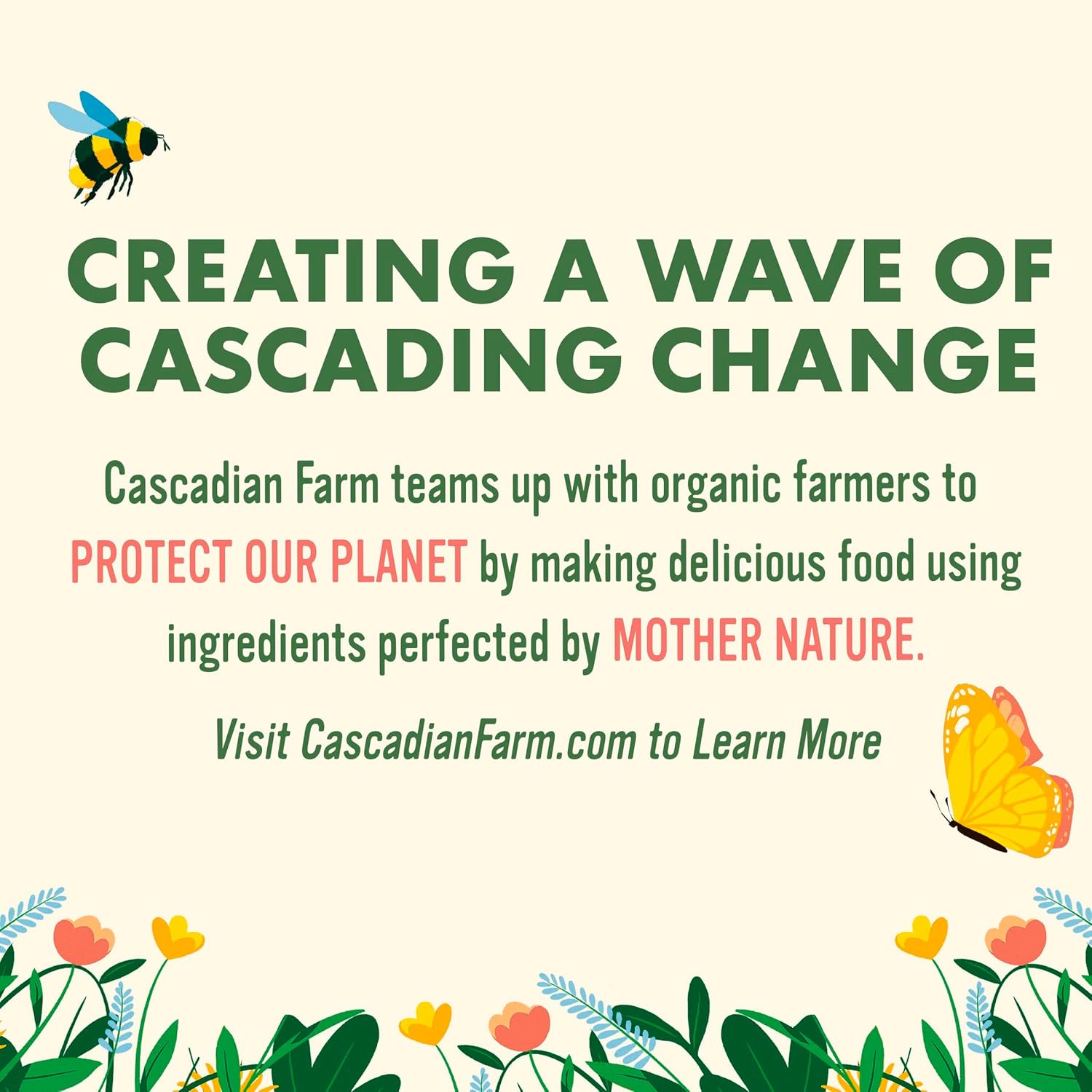 Cascadian Farm Organic Hearty Morning Fiber Cereal for Clean-Eat Wellness Goals, Non-GMO Whole Grain Breakfast