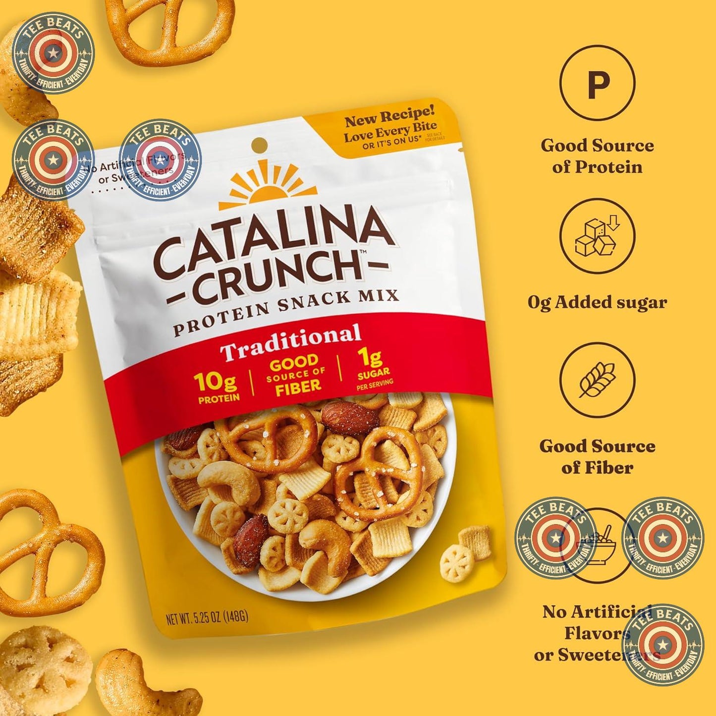 Catalina Crunch Protein Snack Mix - Low Sugar Workday Snack for Remote Workers, 10g Protein to Beat the 3pm Slump, 5.25 oz Pouch