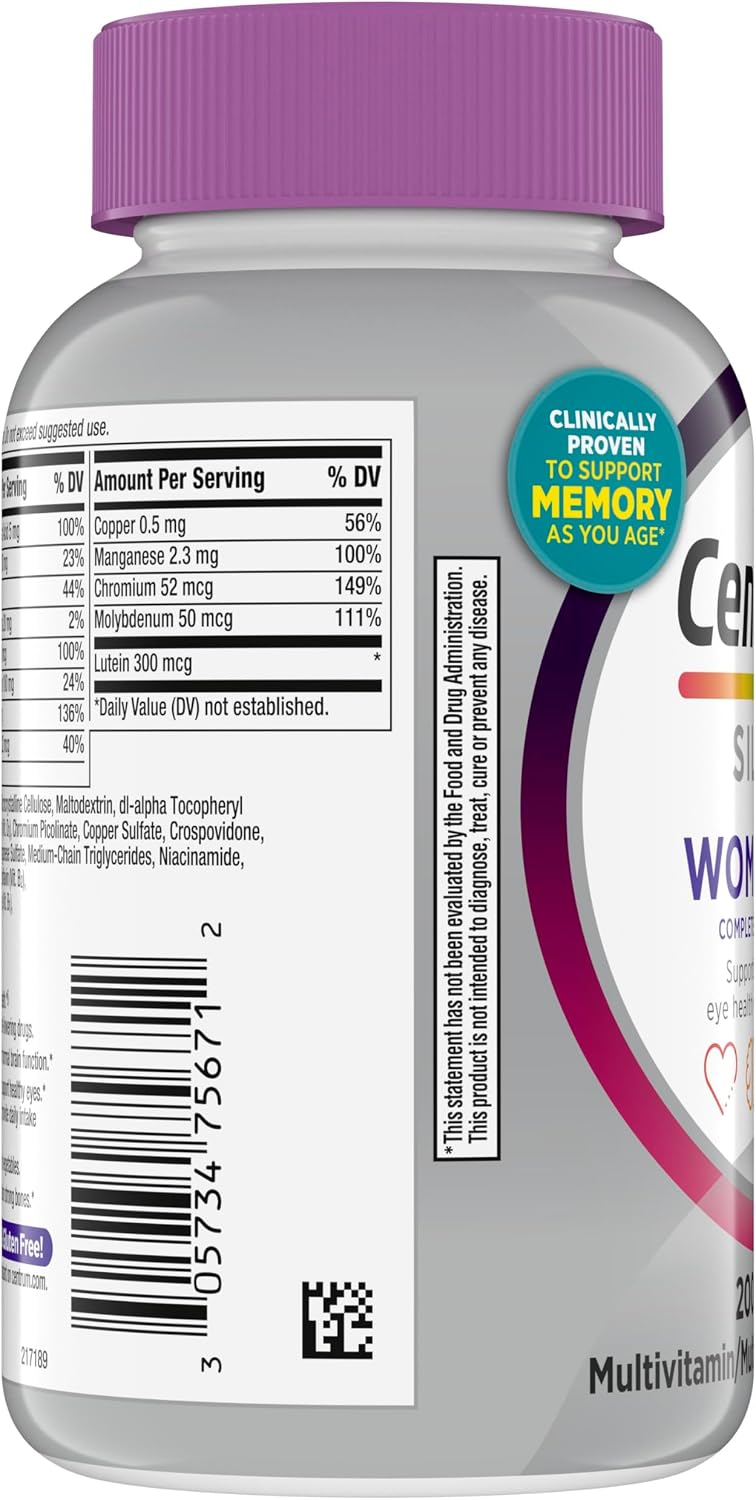 Centrum Silver Women 50+ Multivitamin – Thoughtful Birthday Gift for Mom, Daily Women's Health Supplement - 200 Ct