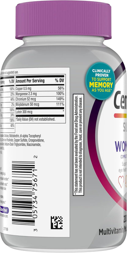 Centrum Silver Women 50+ Multivitamin – Thoughtful Birthday Gift for Mom, Daily Women's Health Supplement - 200 Ct