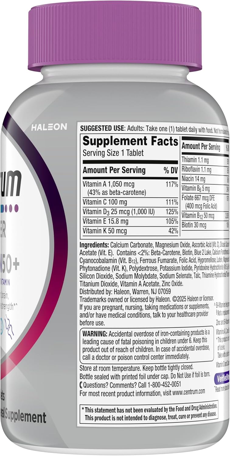 Centrum Silver Women 50+ Multivitamin – Thoughtful Birthday Gift for Mom, Daily Women's Health Supplement - 200 Ct