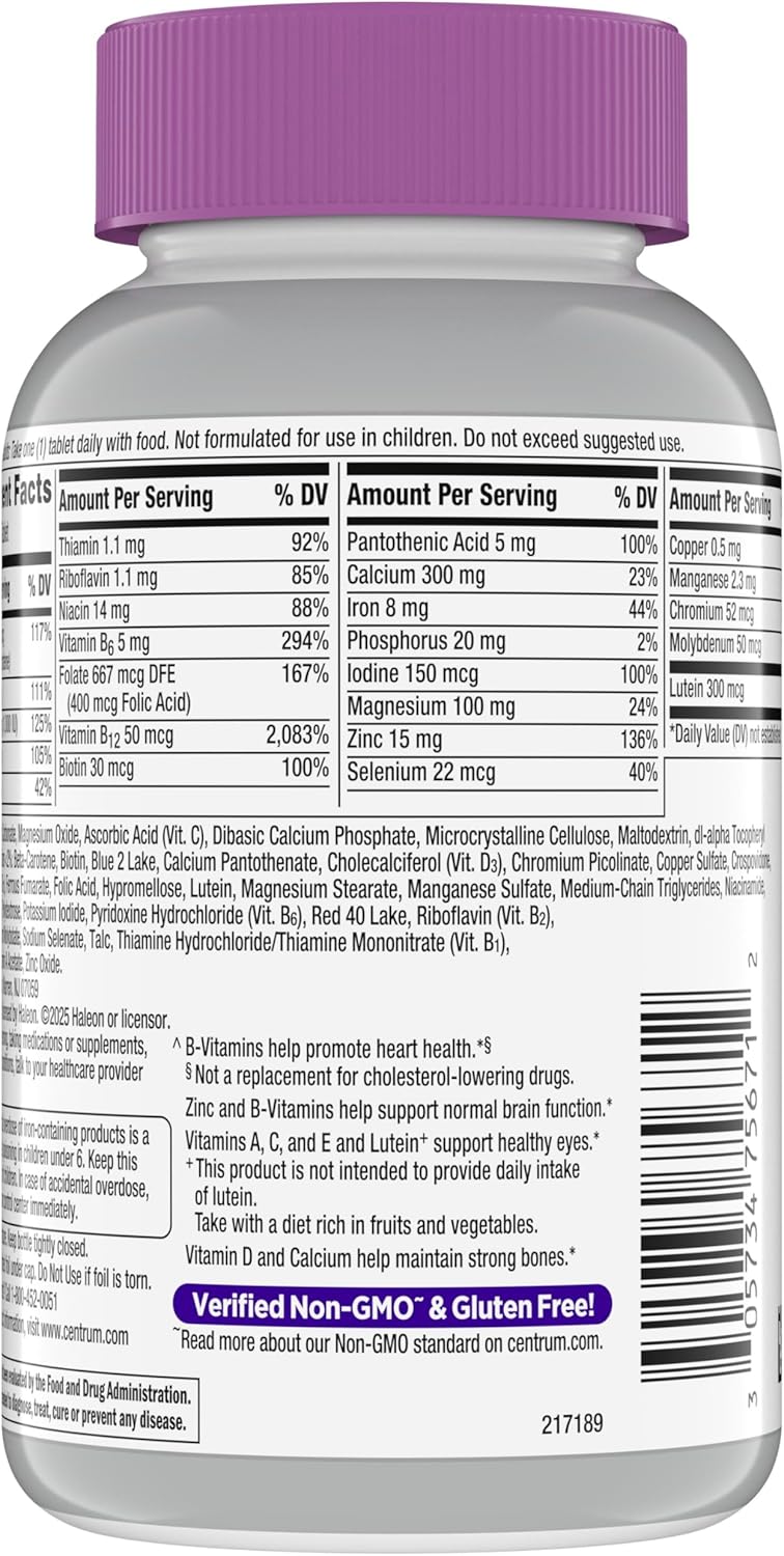 Centrum Silver Women 50+ Multivitamin – Thoughtful Birthday Gift for Mom, Daily Women's Health Supplement - 200 Ct