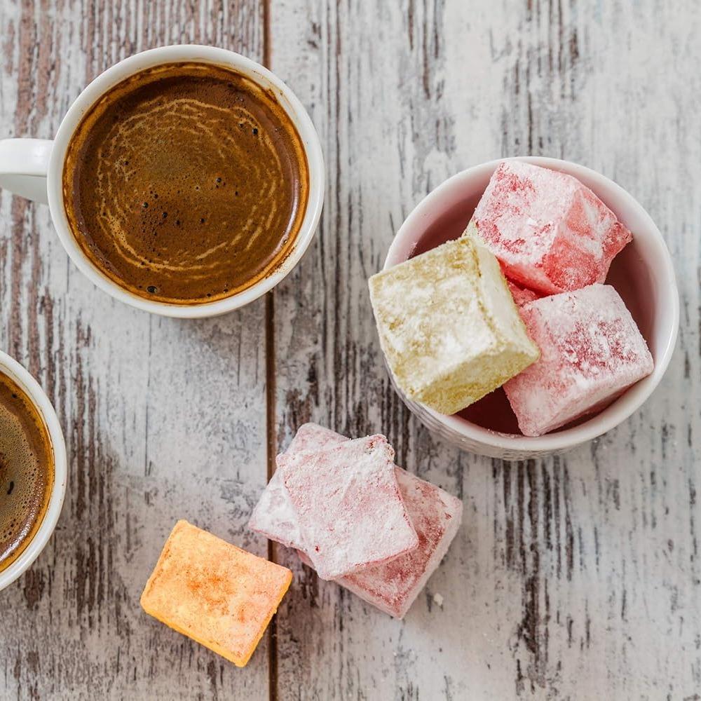 Cerez Pazari Lokum Assorted Rose, Orange and Lemon – Thoughtful Housewarming and Thank-You Gift, Traditional Turkish Candy in Gift Box