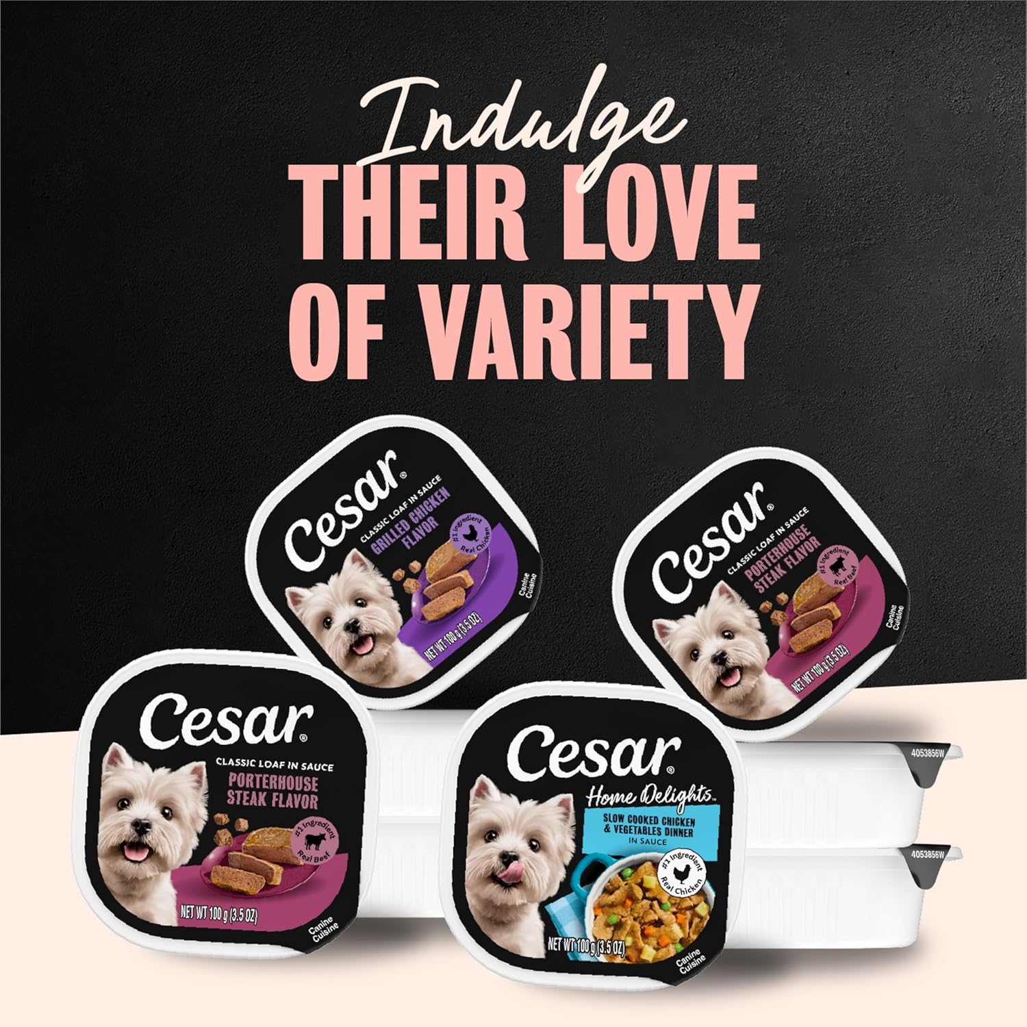Cesar Classic Loaf in Sauce – Real Meat First Wet Food for Picky Eater Recovery and Routine Feeding, 36 Single-Serve Trays