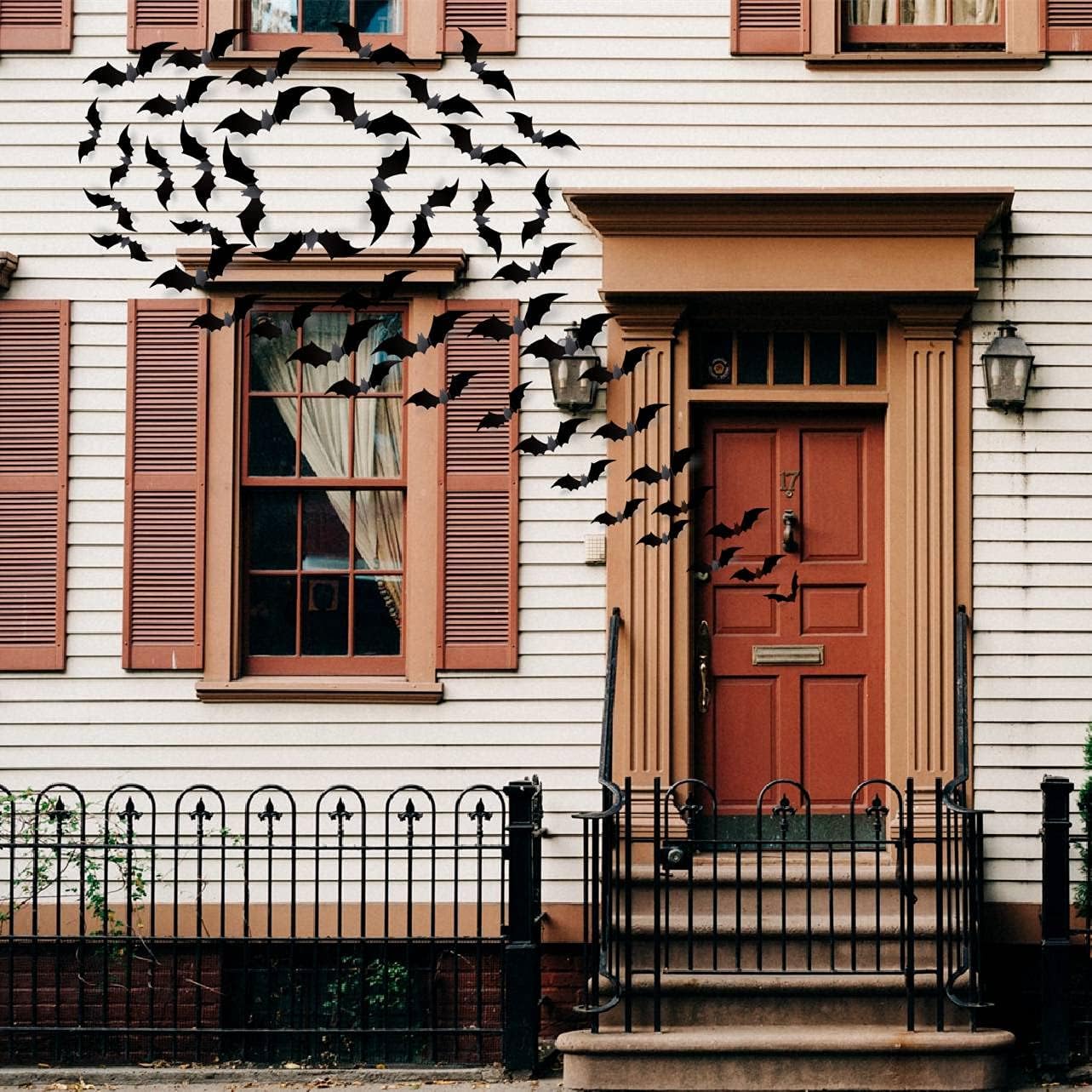 CESOF Spooky Bat Wall Art Set – 70 Reusable 3D PVC Bats in 5 Sizes, Matte Black Decor for Fireplace, Entryway & Window Walls