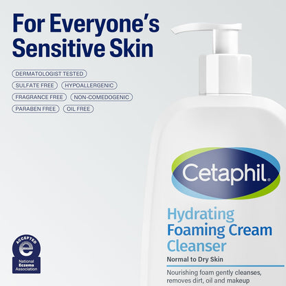 Cetaphil Cream to Foam Face Wash – Neutral-Toned 16 oz Cleanser for Small Apartment Minimalist Setups