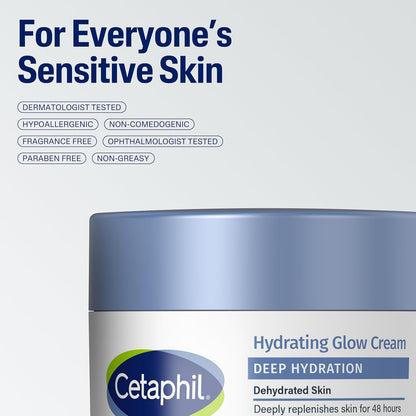 Cetaphil Deep Hydration Healthy Glow Daily Face Cream – Calming Daily Face Cream for Mindful Skincare Routines and Sensitive Skin Comfort