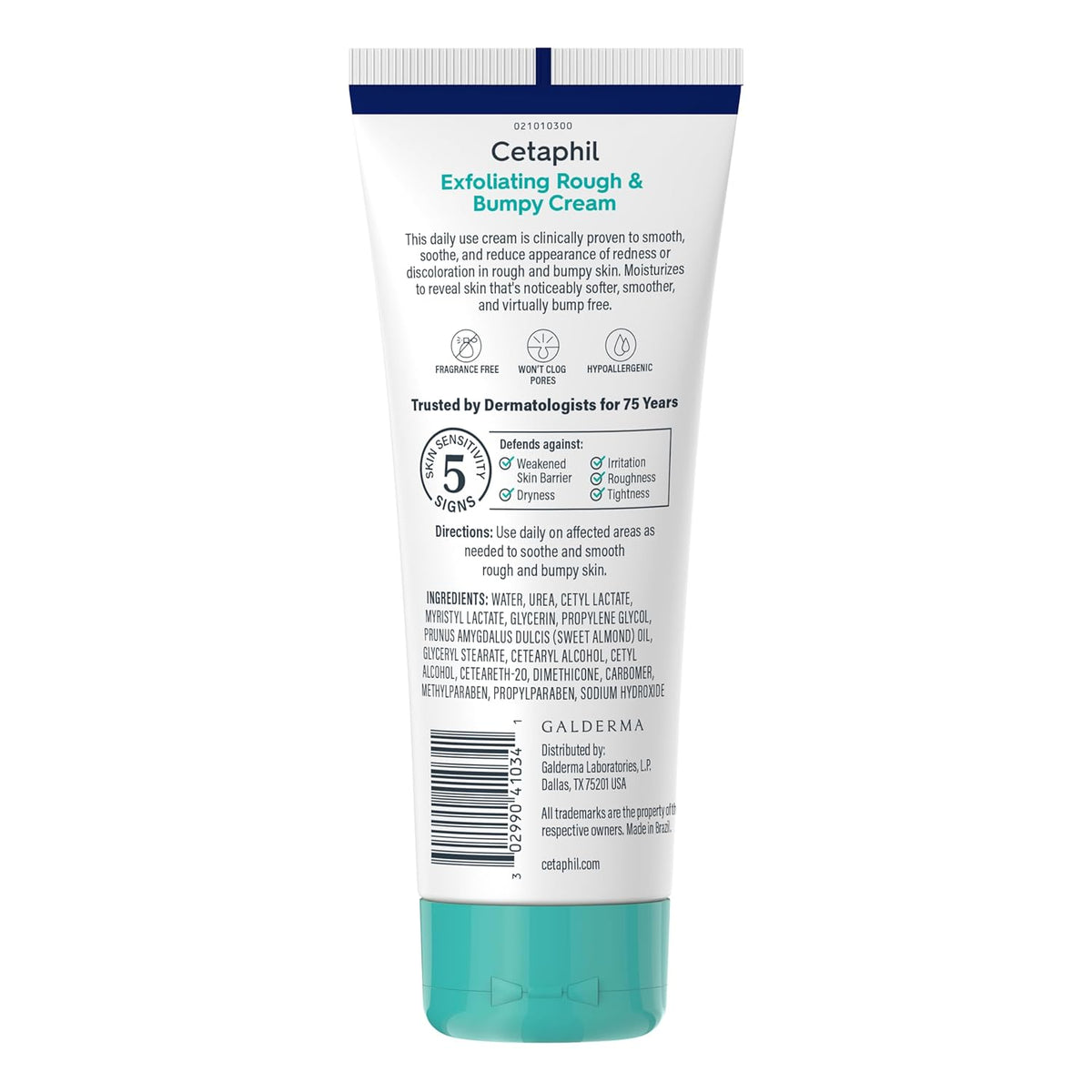 Cetaphil Exfoliating Rough & Bumpy Cream – Evening Wind-Down Skincare Essential, Gentle 20% Urea Body Smoother