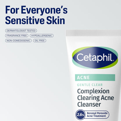 Cetaphil Gentle Clear 2.6% Benzoyl Peroxide Wash – Neutral, No-Frills Acne Care for Intentional Skincare