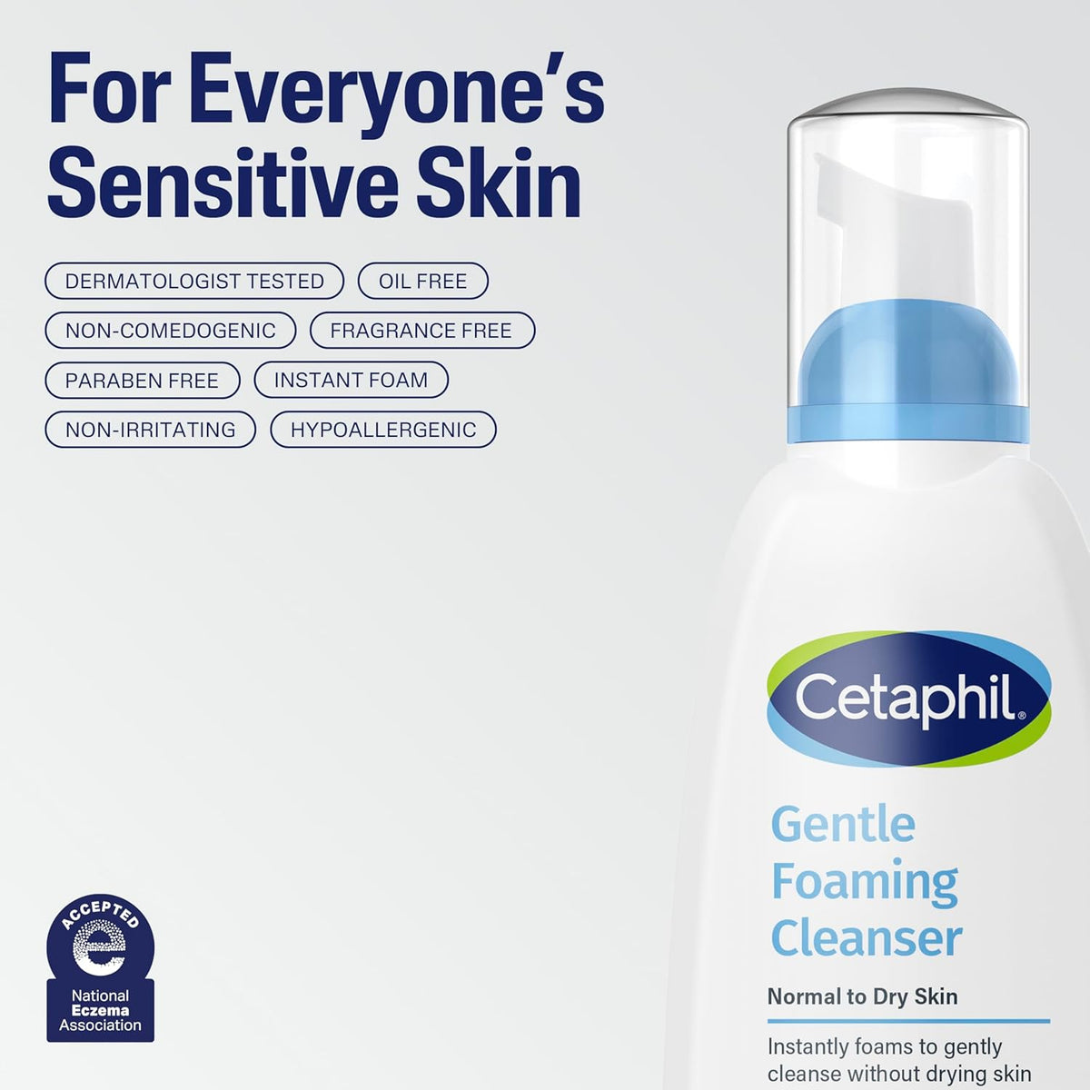 Cetaphil Oil Free Sensitive Skin Cleanser – Simple Soap Free Daily Face Wash for Intentional Routines