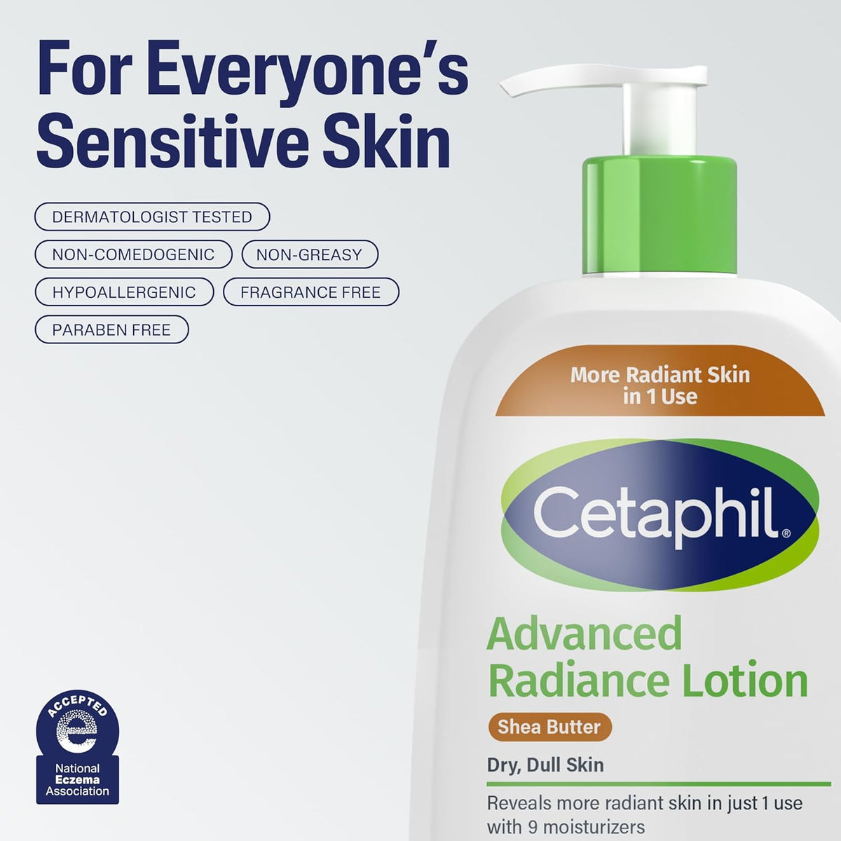 Cetaphil Sensitive Skin Body Lotion – Niacinamide Shea Butter Moisturizer for Spa Style Bath Time Routine