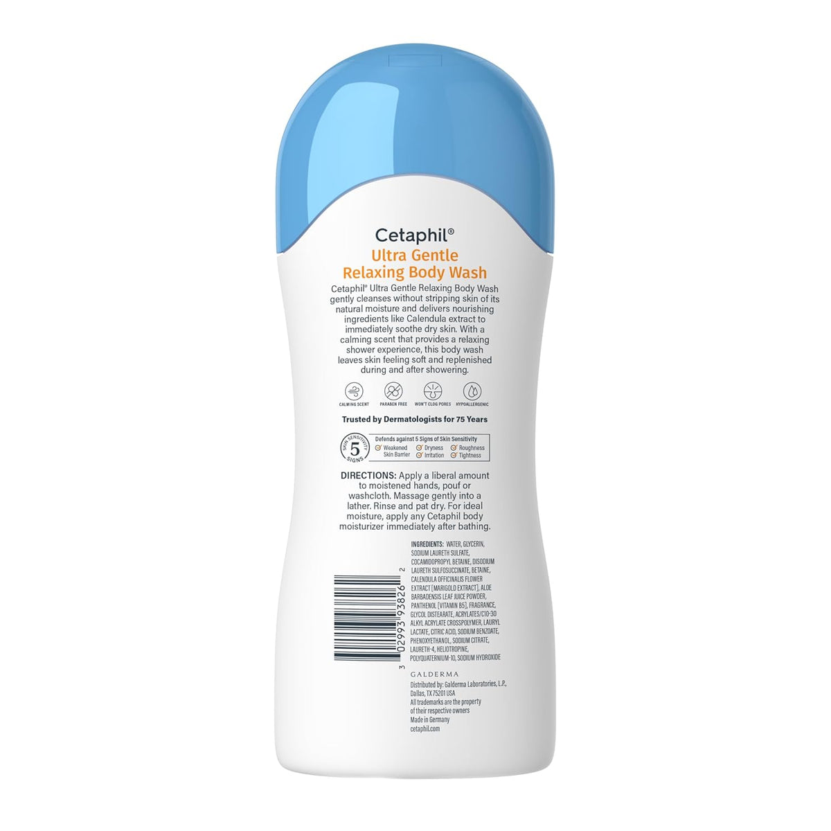Cetaphil Ultra Gentle Relaxing Body Wash – Pampering Holiday Gift for Her Sensitive Skin Routine