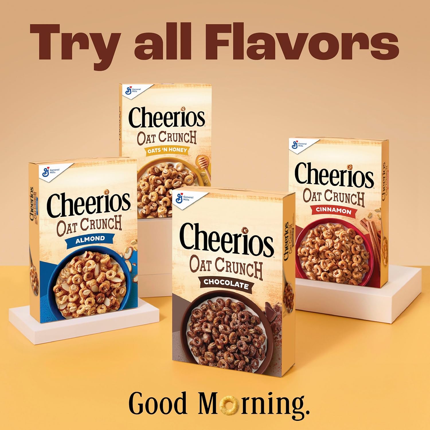 Cheerios Oat Crunch Cinnamon Breakfast Cereal, Made with Whole Grain – Pantry Staple for Wholesome Self-Care Mornings and Balanced Snacking, 24 oz