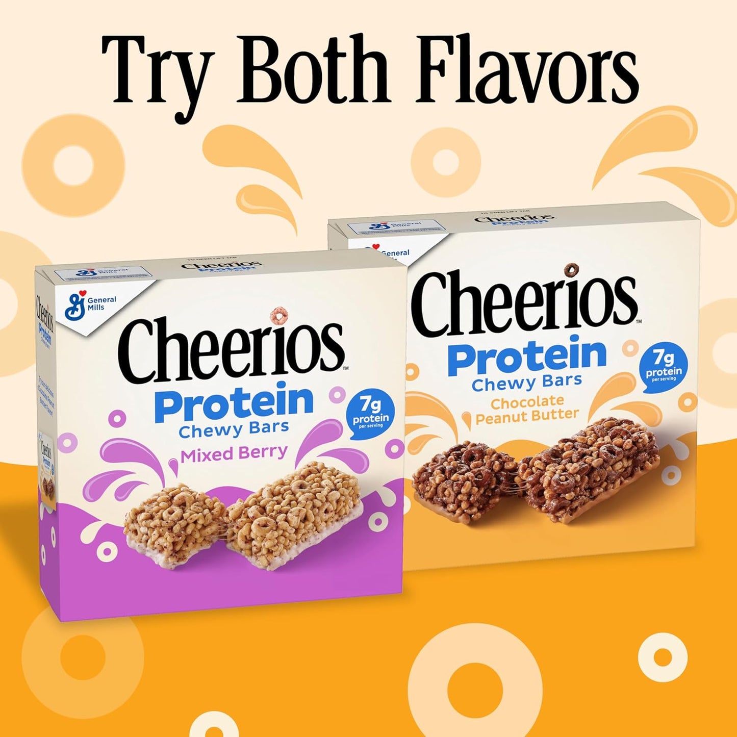 Cheerios Protein Chewy Bars Hiking Trail Ready Portable Protein Snack Chocolate Peanut Butter 6.35 oz