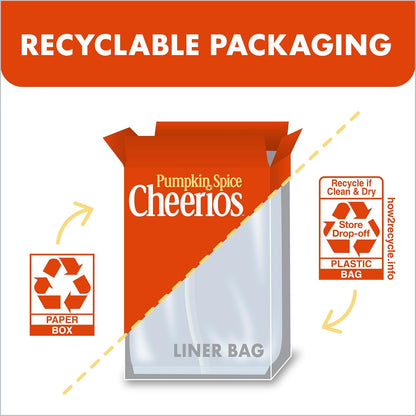 Cheerios Pumpkin Spice Gluten Free Cereal Care Package for Friends and Family, Wholesome Fall Snack Stocking Stuffer