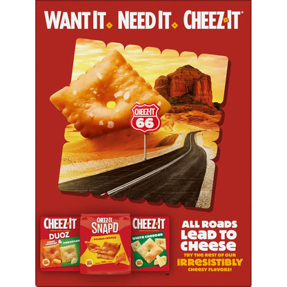 Cheez-It Grooves Sharp White Cheddar Crackers – School Snack and Lunchbox Staple for Kids' Backpacks and Bento Boxes, 17oz Box