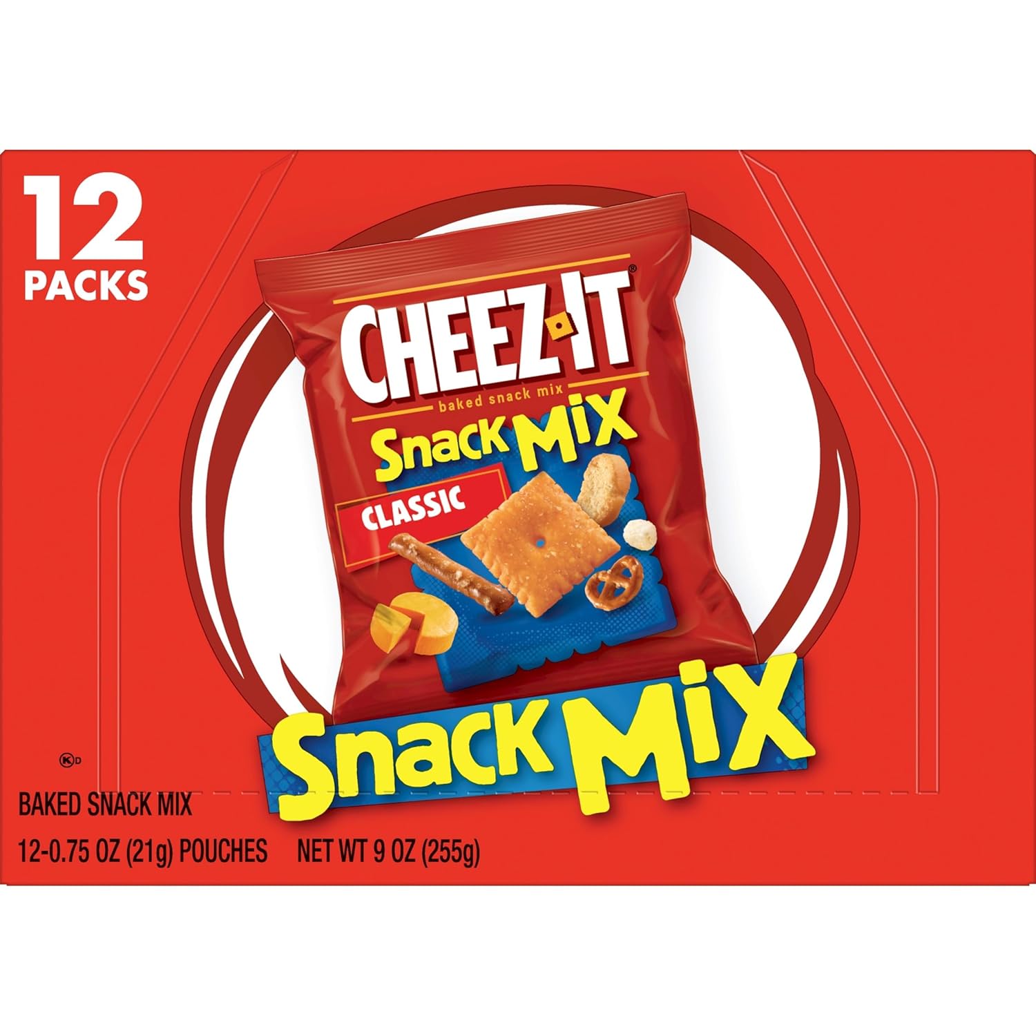 Cheez-It Snack Mix, Travel Snack Variety for Commuters, Pre-Portioned Pouches for Hotel Rooms and Coolers