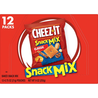 Cheez-It Snack Mix, Travel Snack Variety for Commuters, Pre-Portioned Pouches for Hotel Rooms and Coolers