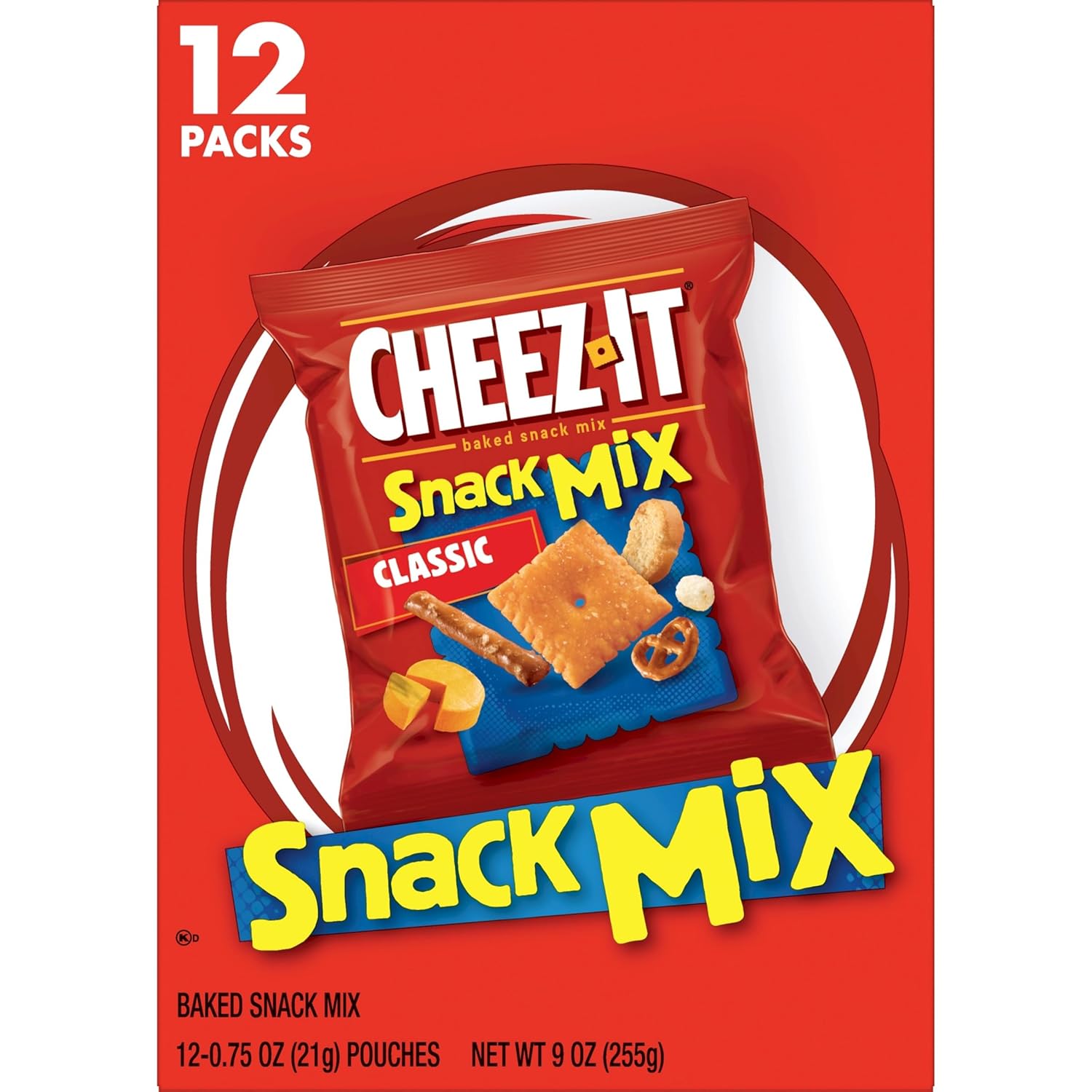 Cheez-It Snack Mix, Travel Snack Variety for Commuters, Pre-Portioned Pouches for Hotel Rooms and Coolers
